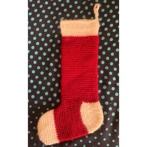 Vintage crochet Christmas stocking 13"